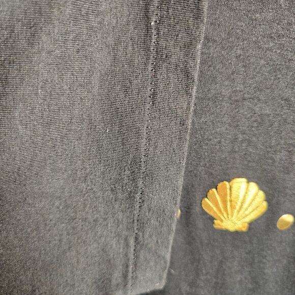 Vintage RARE Cruise Branded Black Shirt Embroidered Seashells Women's XL USA - Picture 5 of 8